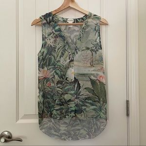 H&M | tropical print blouse
